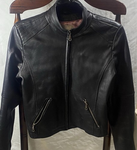Giacca donna pelle Small Wilson nera Maxima Biker classica, strappo @ tasca - Foto 2 di 6