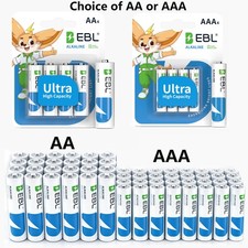 EBL AAA ,AA Alkaline Batteries 1.5V Lot of Triple A,10 Years shelf Life