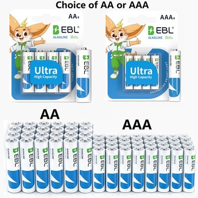 EBL AAA ,AA Alkaline Batteries 1.5V Lot of  Triple A,10 Years shelf Life