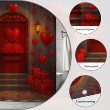 Elegant Red Hearts Shower Curtain for Romantic Home Decor