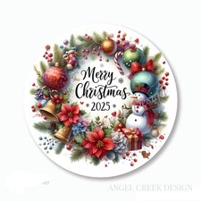 MERRY CHRISTMAS POINSETTIAS SCRAPBOOK STICKERS ENVELOPE SEALS HOLIDAY FAVORS