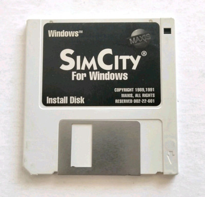 Vintage Original Sim City for Windows 3.5'' Disc Maxis SimCity 