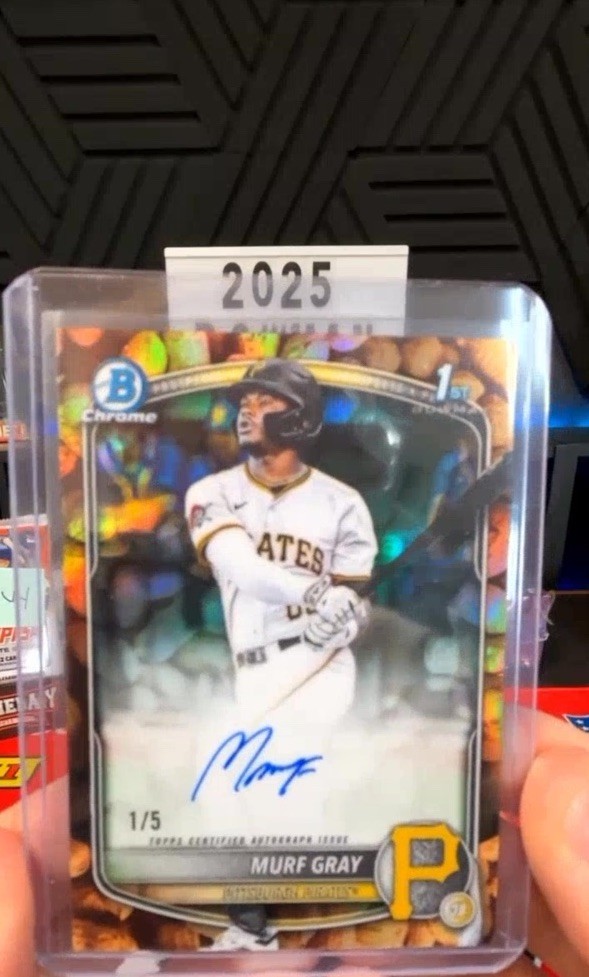 2025 Bowman Draft Murf Gray Chrome Auto Peanut Refractor 1st 1/5 eBay 1/1