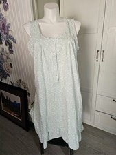 Vintage Barbizon Nightgown 2X Plus Cotton Blend Mint Green Floral Lace Ruffle
