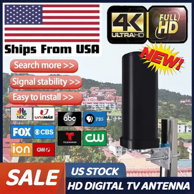 6000 Mile Outdoor TV Antenna Digital HDTV 4K Amplified 360° UHF VHF Long Range