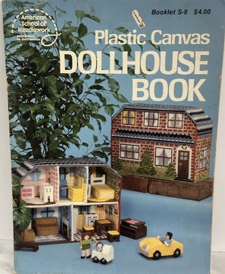 VTG Plastic Canvas DOLLHOUSE BOOK Jean Leinhauser 1980 Patterns Craft Needlework