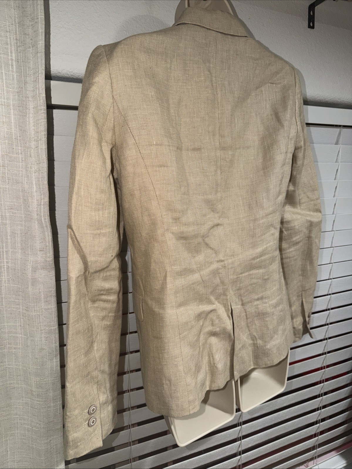 Zara Basic Blazer Jacket Womens  SmallBeige Long … - image 5