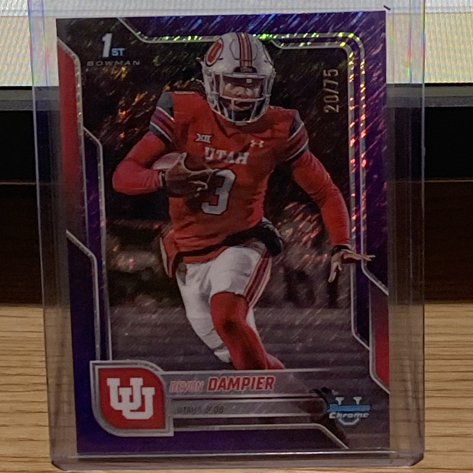 2025 Bowman University Chrome - Devon Dampier #3 Purple Refractor /75 (RC)