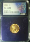 1944 Lincoln Wheat Cent MS-65 RD! STUNNING WW II ERA COIN
