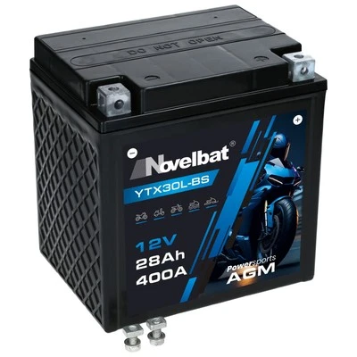 Novelbat AGM YTX30L-BS 12V 28Ah 400A Jet Ski Quad Motorradbatterie