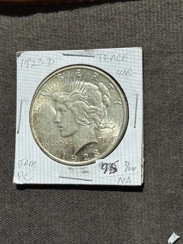1923 S BU PEACE SILVER DOLLAR UNC MS+++ peripheral toning