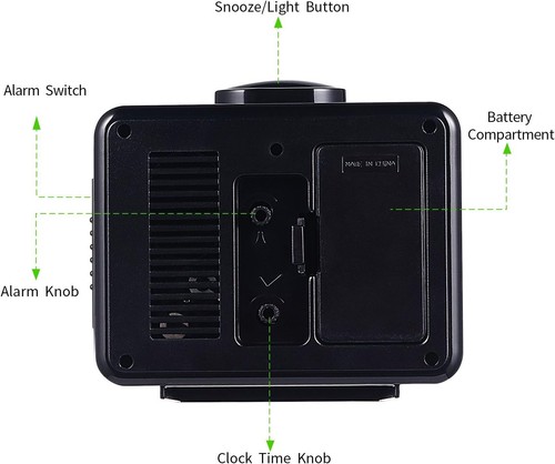 Heavy Sleepers Loud & Silent Alarm Clock with Snooze & Light - Picture 9 of 10