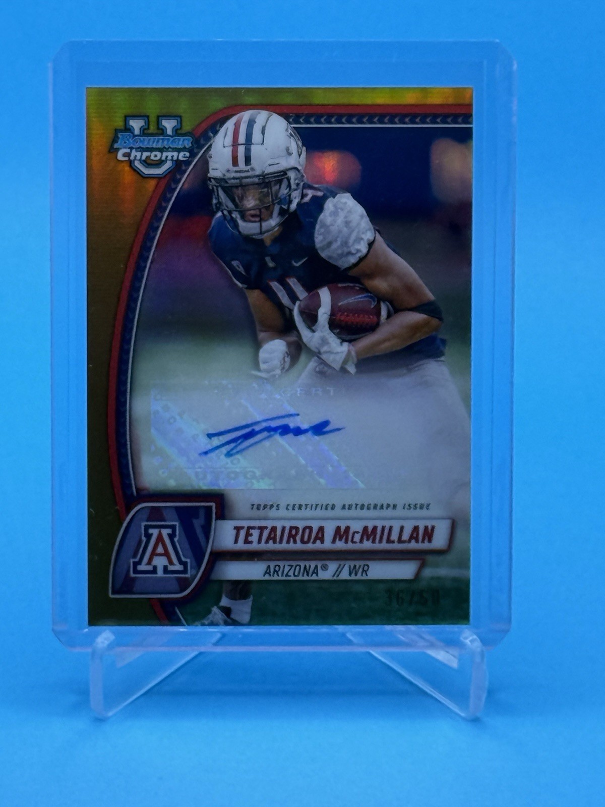 2024 Bowman U Chrome TETAIROA MCMILLAN Gold Refractor Prospect AUTO #36/50