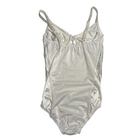 Vtg Vanity Fair Teddy Lingerie Size 34C White Floral Satin Jacquard Bridal Sexy