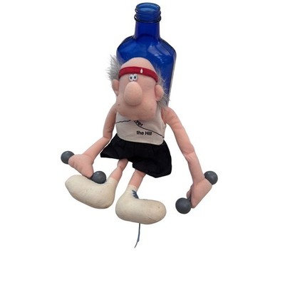 Funny Old Man Plush Doll Over the Hill Exercising with Weights Novelty Gag Gift