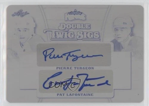 2017-18 Leaf Lumber Kings Printing Plate Black 1/1 Pierre Turgeon Auto HOF 0c3