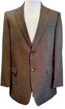 DANIEL CREMIEUX Brown Plaid Loro Piana Wool Sport Coat Blazer Size 44R.  P18072