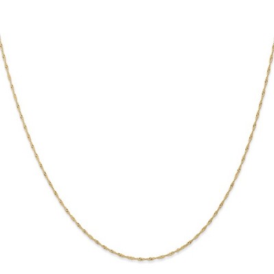 10 Karat Gelbgold Singapur Kette Halskette, 1 mm