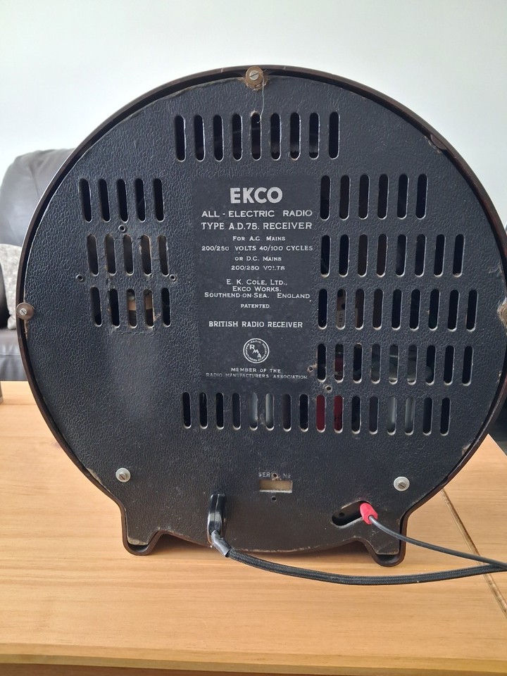 Vintage Ekco AD 75 Bakelite Round Radio In Working Order | eBay UK