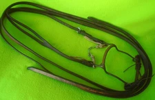 Vintage Cutting Horse BRIDLE ~John Israel Bit?~Cheaney Headstall~Weighted Reins