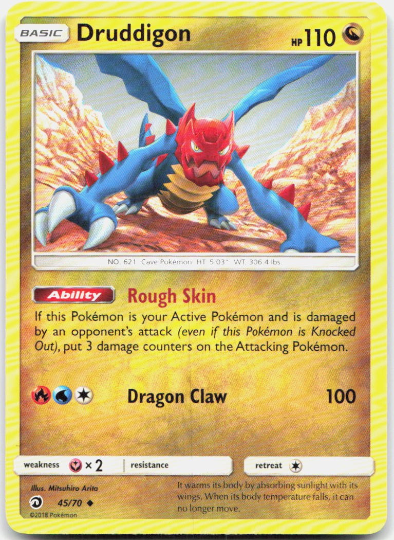 Druddigon 45/70 Uncommon Dragon Majesty Pokemon Lightly Played
