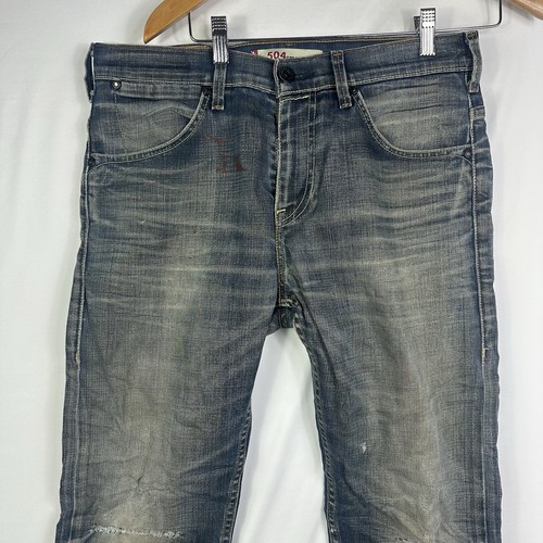 Levi's 504 Jeans Men's 32x32 Stretch Regular Straight Leg Blue Medium Wash Denim - Picture 2 of 17
