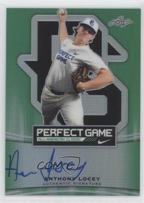 2015 Leaf Metal Draft Perfect Game Green Prismatic 5/10 Anthony Locey Auto 0a17