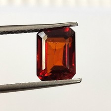 AAA+ Natural Red Hessonite Garnet 7.1X9.5 Emerald Cut Faceted Gemstone 3.80 CTS