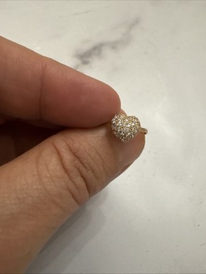 14 Karat Gold herzförmiger Diamantring; 1,1 Gramm; Größe 6