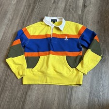 Youth Ralph Lauren Polo Striped Fleece Rugby Sweatshirt Size Large 14-16 