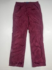 Vintage Nike Track Pants Mens Small Red Elastic Waist Zip Ankles Athletic