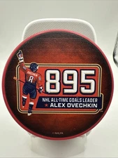 Alexander Ovechkin Washington Capitals 895 All-Time Goals Hockey Puck - Red