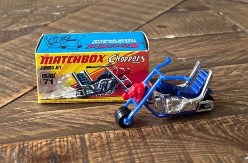 NOS 1972 Vintage Matchbox /Lesney Jumbo Jet Chopper Motorcycle #71 with Box