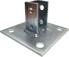 Strut Mounting Bracket Steel Square Post Base 3-in. Steel Angled Single Channel