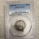 1911-D Barber Quarter Denver PCGS VG10 Silver 25C Coin