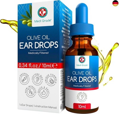 Medi Grade Ohrenschmalz Entferner ? 100% Rein Medizinisches Olivenöl -10 ml 