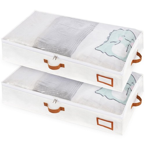 Under Bed Storage Containers, 2 Pack Underbed Storage Box, Closet Organizers ...