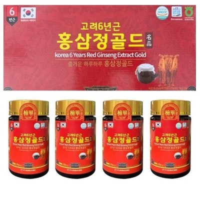 Korean 6 Years Red Ginseng Extract Gold 240g x 4EA Saponin,Panax Healthy KOREA