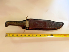 Large Wood Handle Bowie Knife 15" with Leather Sheath - Made in Pakistan