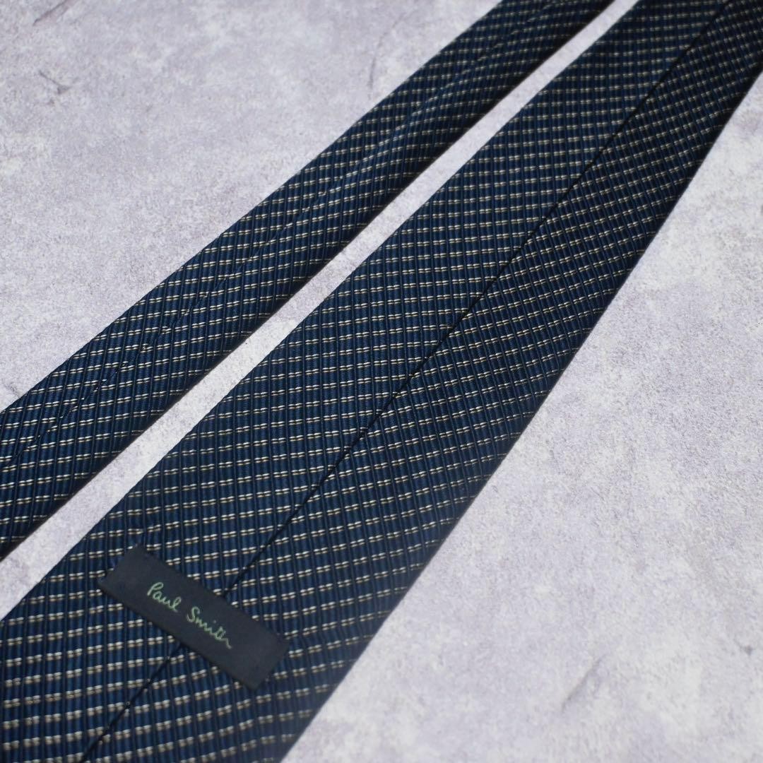 Paul Smith Navy Silk Necktie Solid Pattern Used G… - image 6