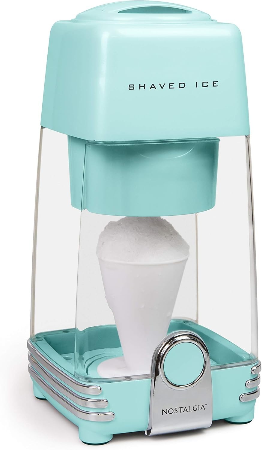 Electric Snow Cone Maker with Stainless Steel Blades - Easy Clean, Aqua Style