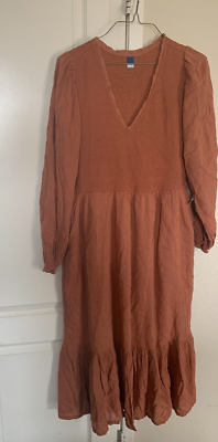 old navy tiered midi dress Old Navy Tiered Fit Flare Midi Dress Size L NWT