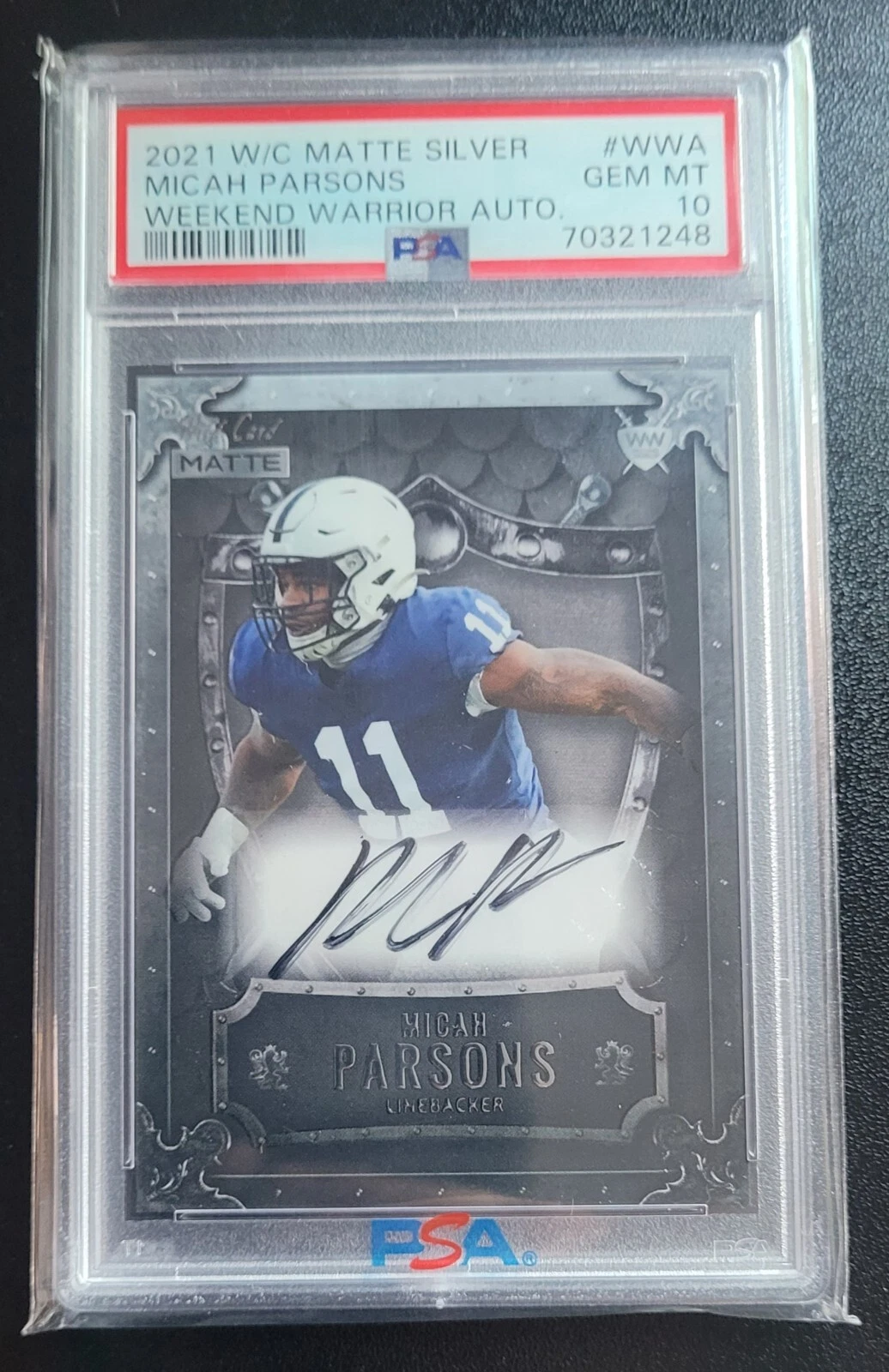 Micah Parsons Wild Card Matte Silver Weekend Warrior Autographs #WWA Base