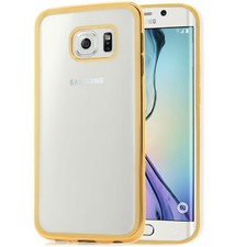 TPU Schutz Hülle Handy Tasche Case Cover für Samsung Galaxy S6 Edge - gold