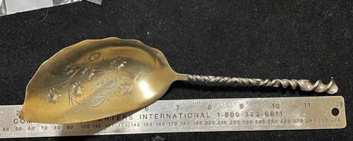 Twist by Towle #127  Sterling Silver Ice Cream Server Gold Washed 9 3/8" Serving