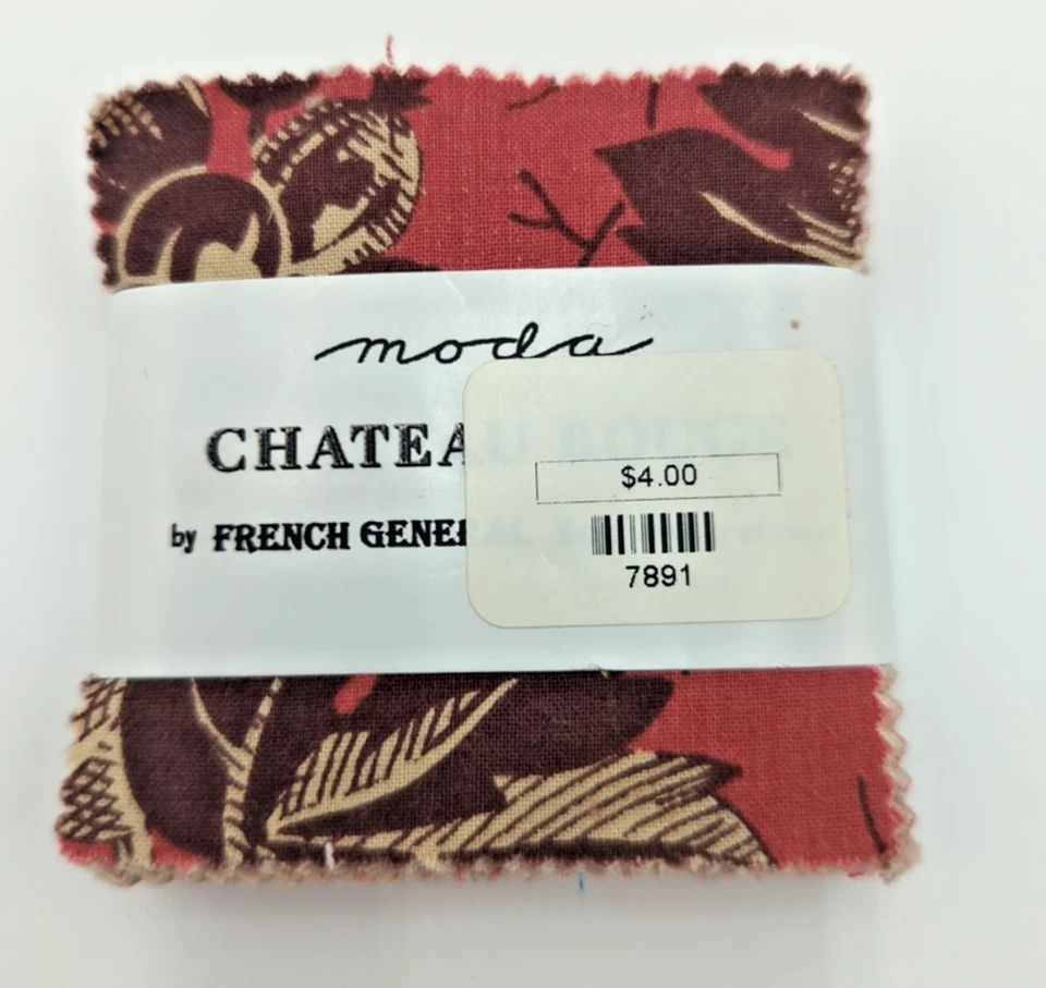 French General Fabric Chateau Rouge Mini 2.5 Inch Floral Moda OOP Sew CHARM PACK - Image 2 of 4