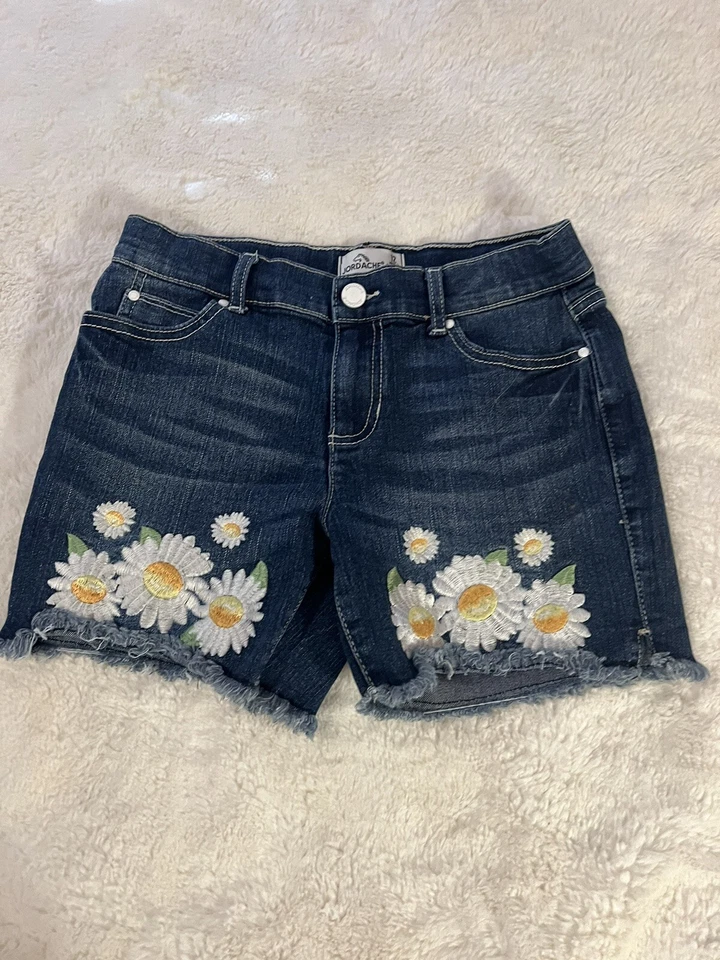 Lote de 2 Pantalones Cortos Jordache Niñas Talla 12 Denim Y Caqui Foto 3 de 4