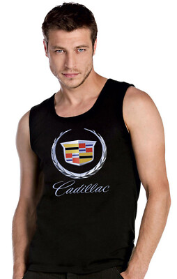 Cadillac Fun Auto Ärmellos T-Shirt Top Tank  Schwarz -2806 -SW