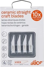 Slice 10518 Ceramic Straight Craft Cutting Blades, Rounded Tip, 4 Pack