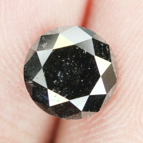 1.96 CT Natural Loose Diamond Round Black Color 8.0 MM For 